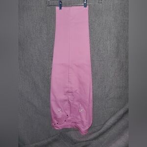 Quacker Factory Pink Maxi Skirt with Floral Embroidery